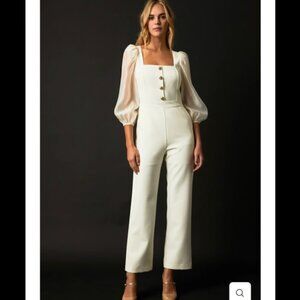 Anthropologie ENDLESS ROSE  Organza Sleeve Jumpsuit Size S